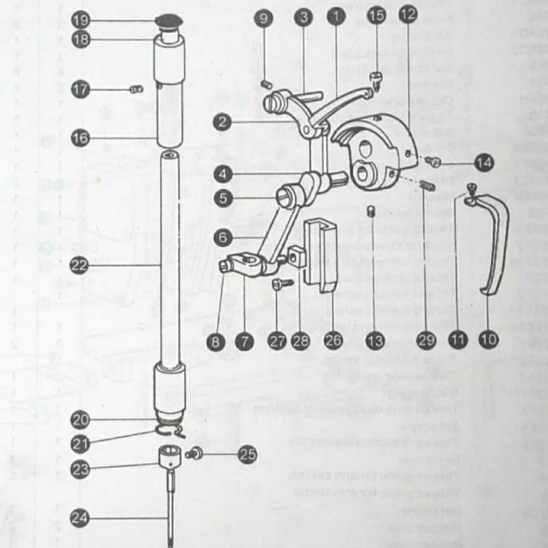 22T2-014 Needle Bar, Tiang Jarum Mesin Jahit Typical