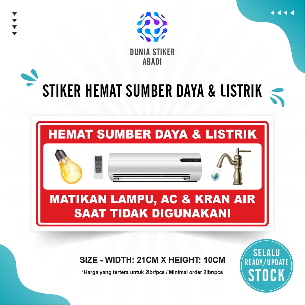 

Stiker Hemat SDM & Listrik (21x10cm) - Per/2 lembar