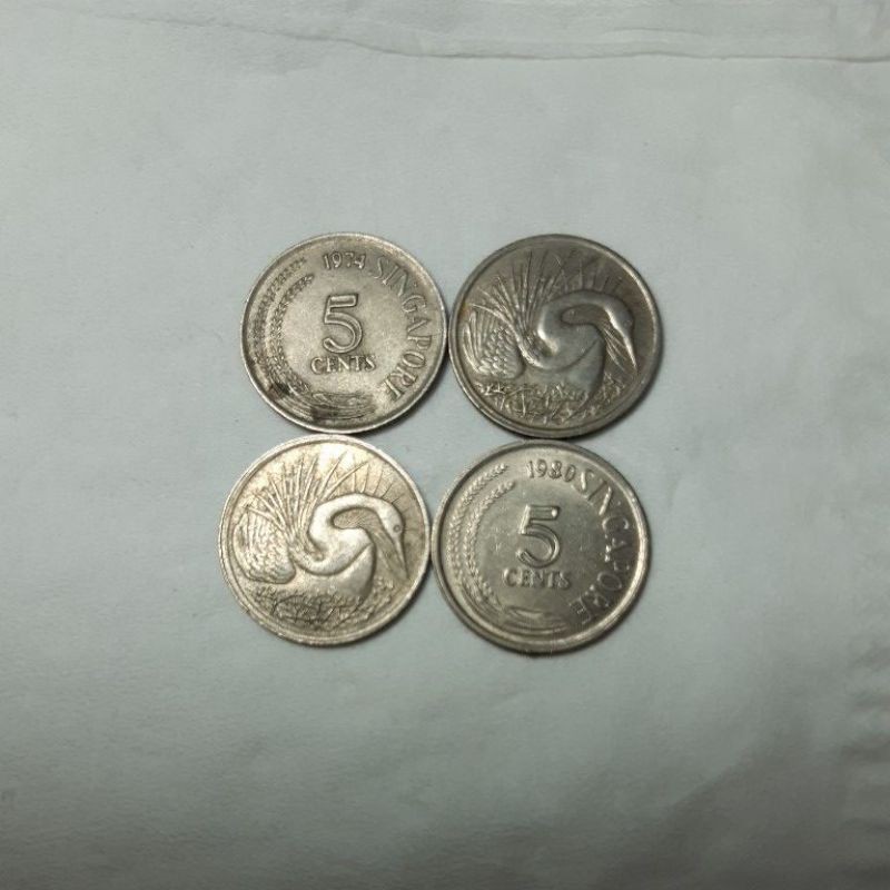 uang koin langka koleksi singapore 5 cents