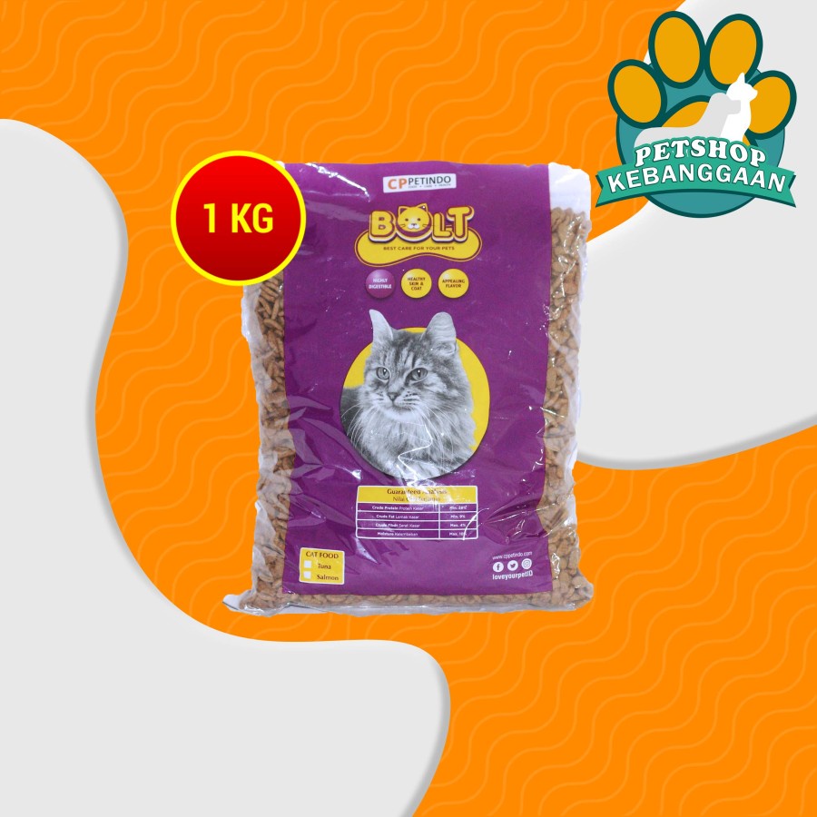 Bolt Makanan Kucing Repacking 1kg Cat Food Bolt Dry 1 kg Ikan Tuna