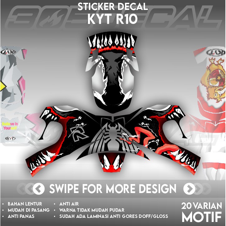 Sticker Decal helm KYT R10 Part 1 | decal helm | decal sticker