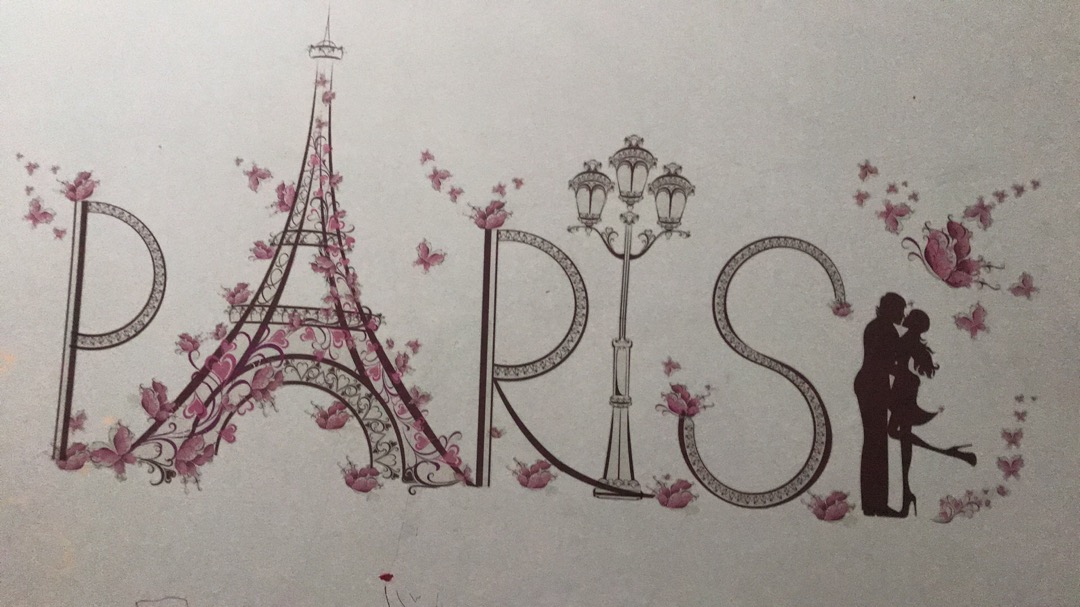 Sk9007 Romantic Paris Wallsticker Wall Sticker 60x90
