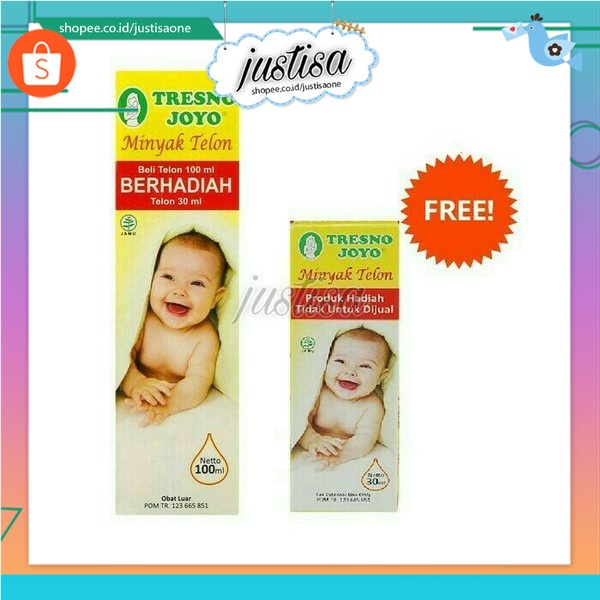 Promo !! Tresnojoyo minyak telon banded 100ml free 30ml - minyak telon baby tresno joyo - minyak telon baby