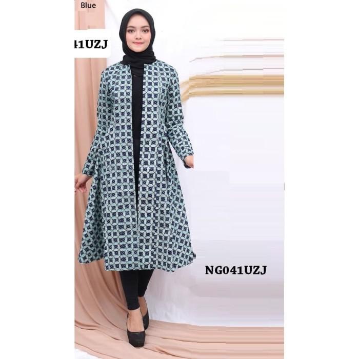 Cardigan Batik Wanita Muslim Bahan Katun Stretch Ng140