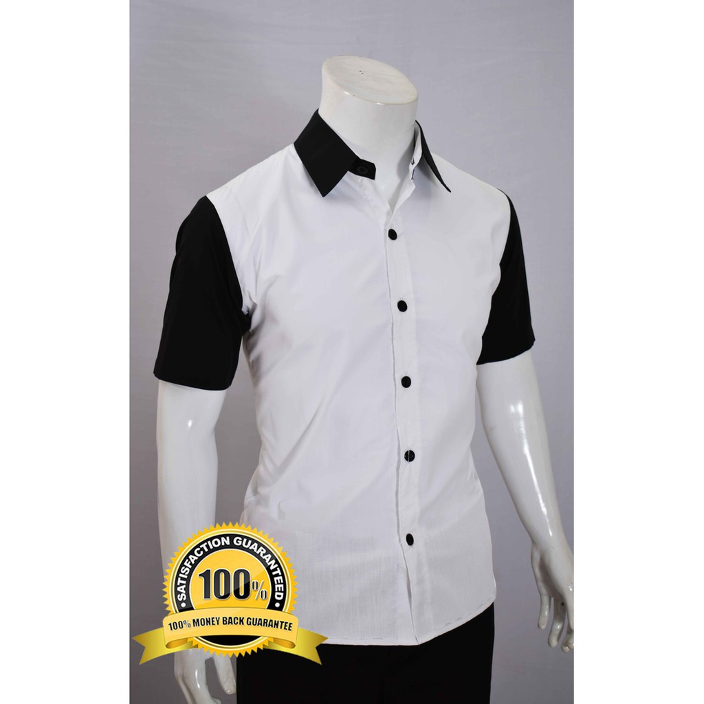 KEMEJA PRIA LENGAN PENDEK FRESER WHITE MODEL SLIMFIT CASUAL STYLE KOREA WIND STAR