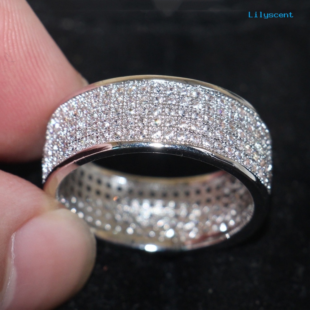 Cincin Berlian Imitasi Model 5 Baris Untuk Pernikahan