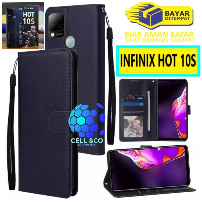 Flip cover INFINIX HOT 10S Flip case buka tutup kesing hp casing flip case Premium leather wallet