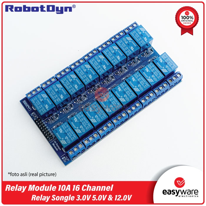 RobotDyn Relay Module 16 Channel 10A 3.3V  Relay Songle