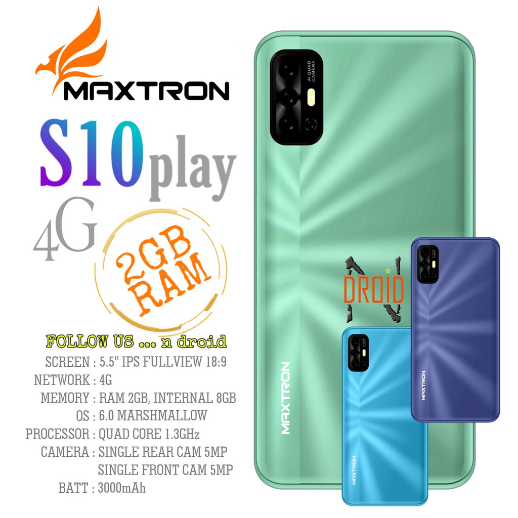 HP MAXTRON S10 PLAY - HP ANDROID 4G - RAM 2GB ROM 8GB - HP MAXTRON ANDROID - HP ANDROID MURAH