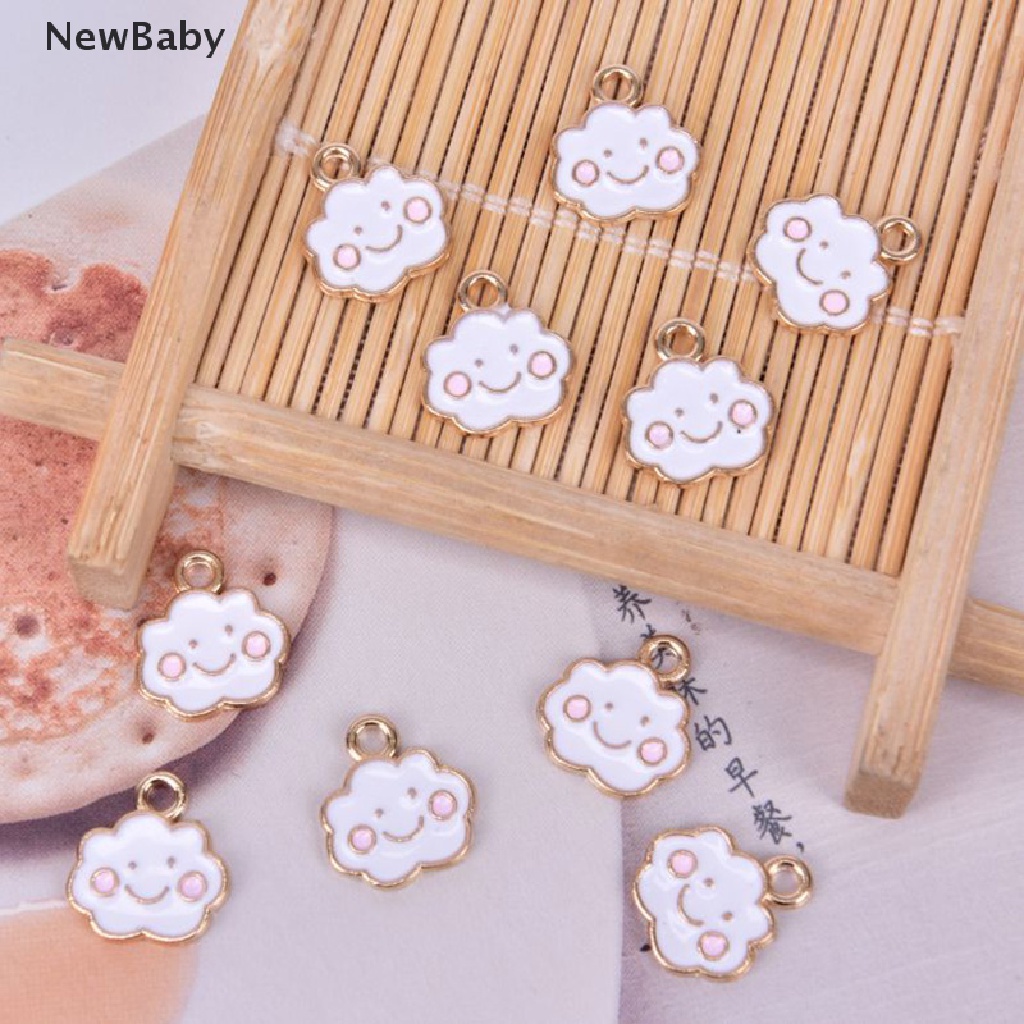 NewBaby 10pcs/Set Enamel Alloy Cloud Charms Pendant Jewelry Findings DIY Making Craft ID