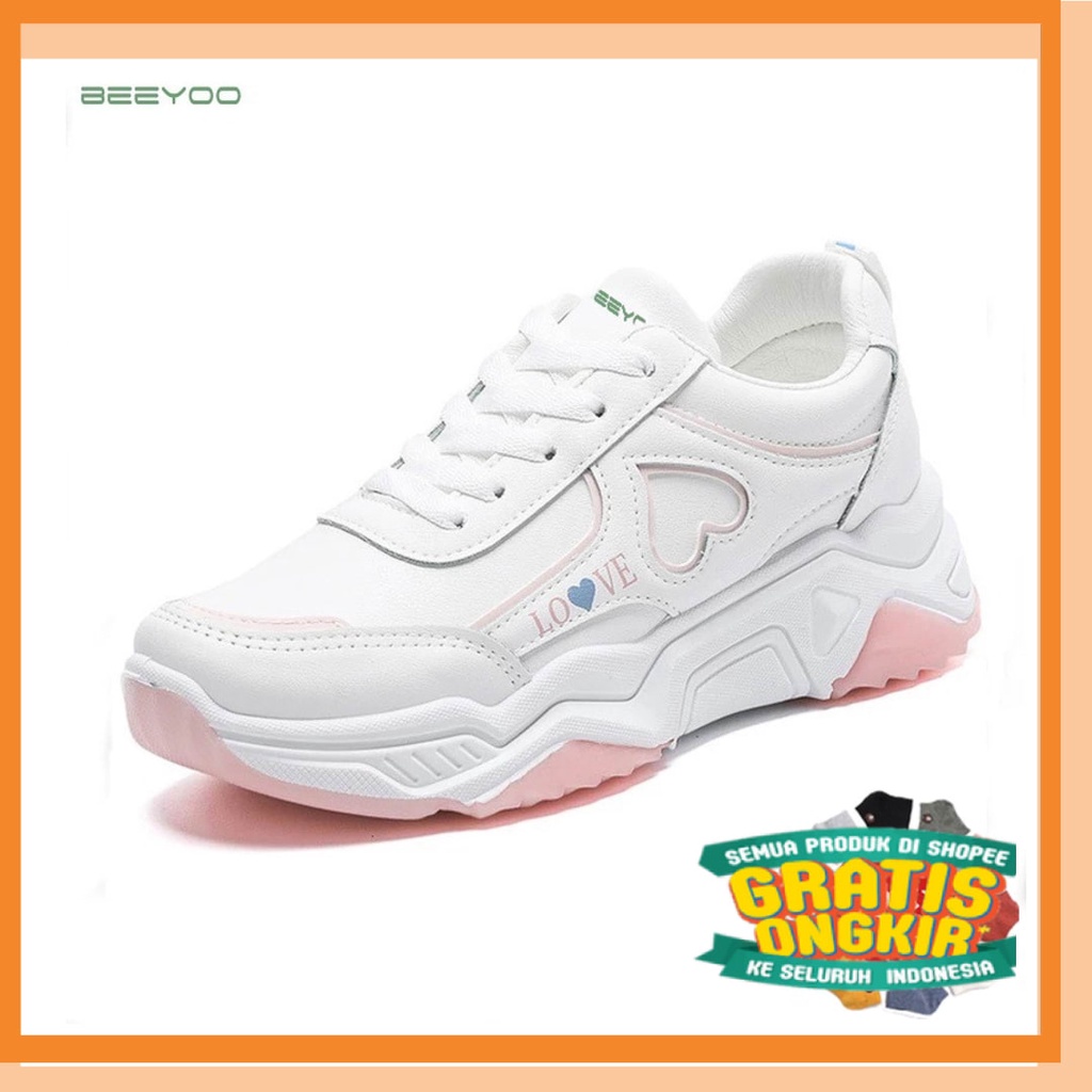 SNEAKERS SEPATU WANITA FASHION REMAJA KEKINIAN OOTD/ Beeyoo Sepatu Wanita Sneakers Putih Sepatu Fash