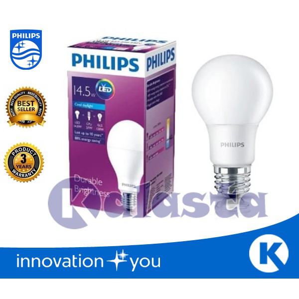 Promo Lampu Bolham Led Philips 14.5w (14.5watt, 14.5 watt) Gratis Bubble