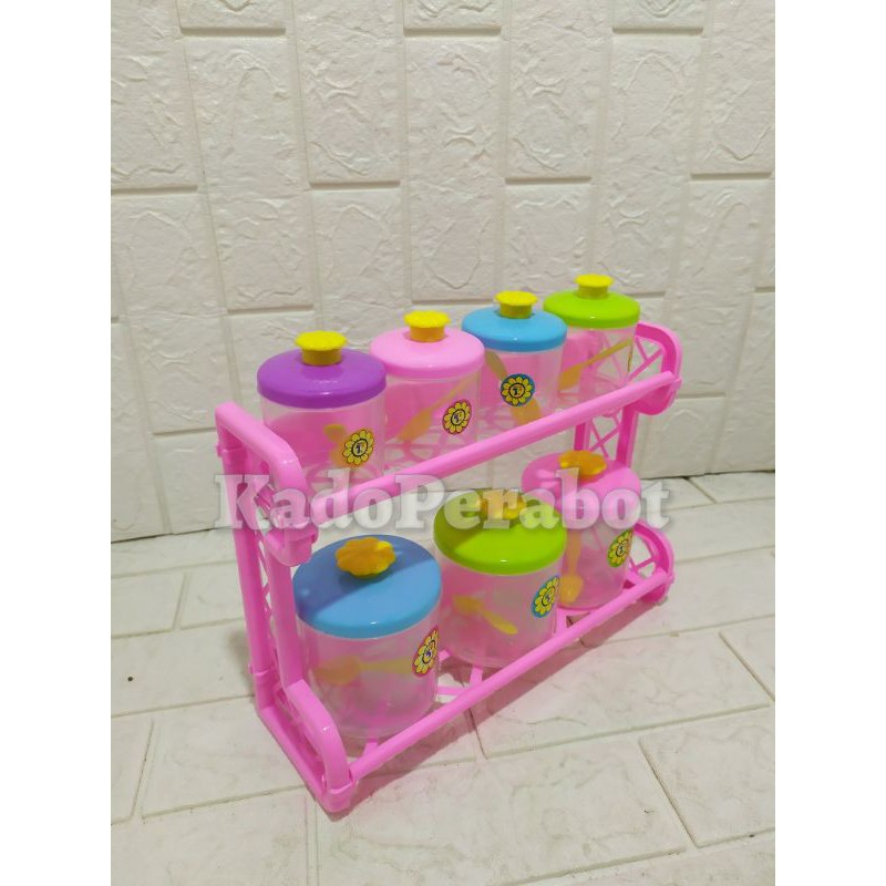 rak bumbu plastik - toples wadah bumbu - tempat bumbu marina 5505