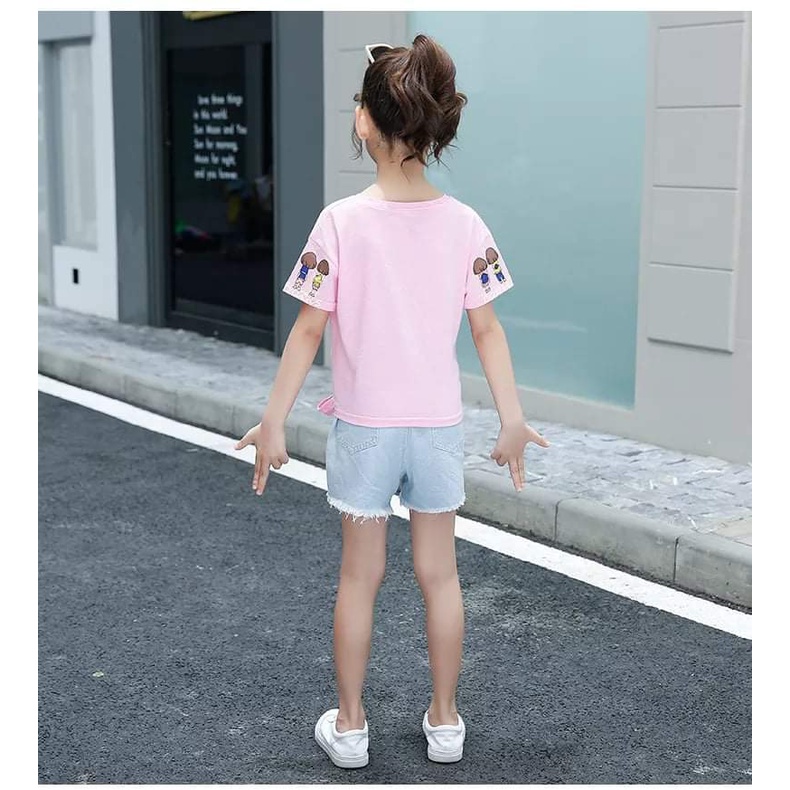 Baju Setelan Anak Perempuan Lovely Girls Glitter Pink