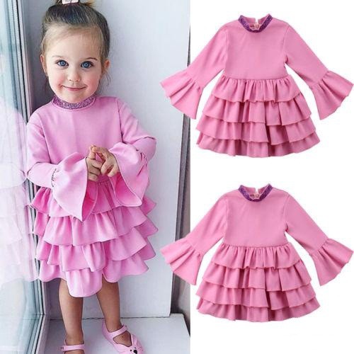 fashion kids Dress anak Ruffle sequins