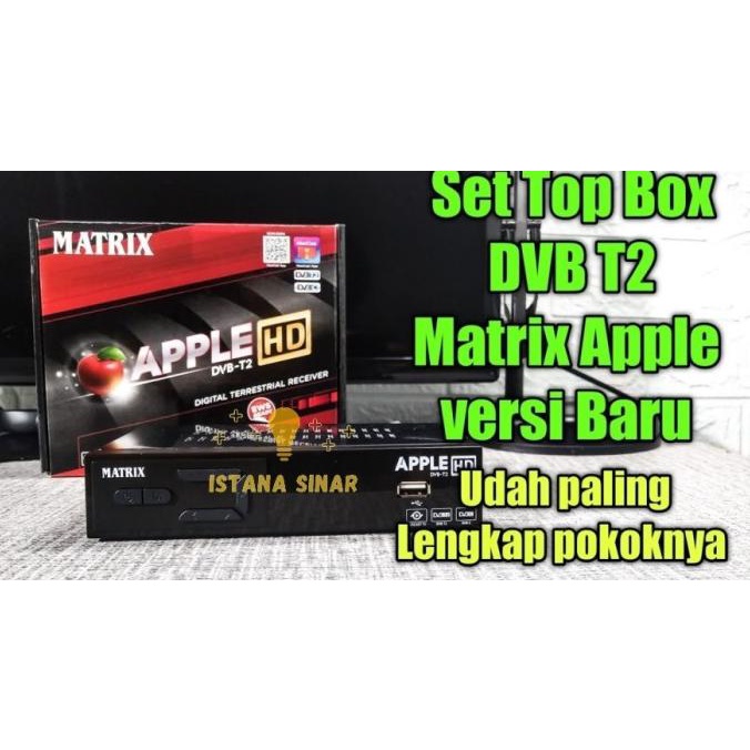 Receiver TV Set Top Box Matrix Apple DVB T2 Digital DVBT2 Antena Apel