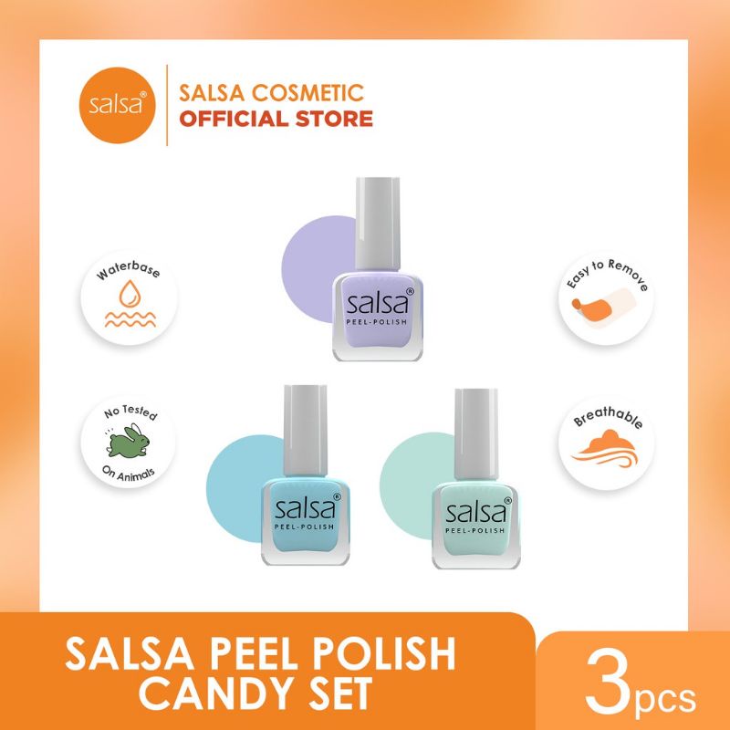 SALSA KUTEK PEEL POLISH (PEEL OFF LUPAS) HIJAB FRIENDLY ISI 3 [ 𝗕𝗣𝗢𝗠 ]