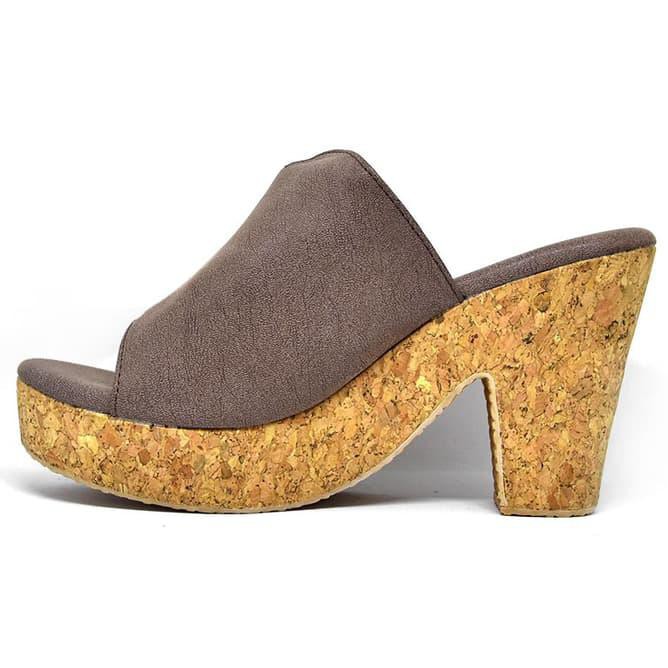 912S SANDAL CARVIL WANITA TULIP WEDGES - COKELAT TUA, 37 W9M1