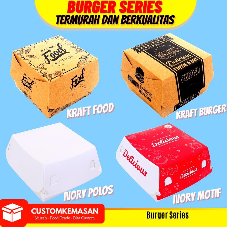 Box Burger, Dus Burger, Kemasan Burger, Tempat Burger, Paper Tray Burger, Wadah burger