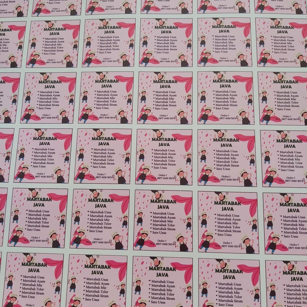Stiker makanan minuman serba guna free cutting