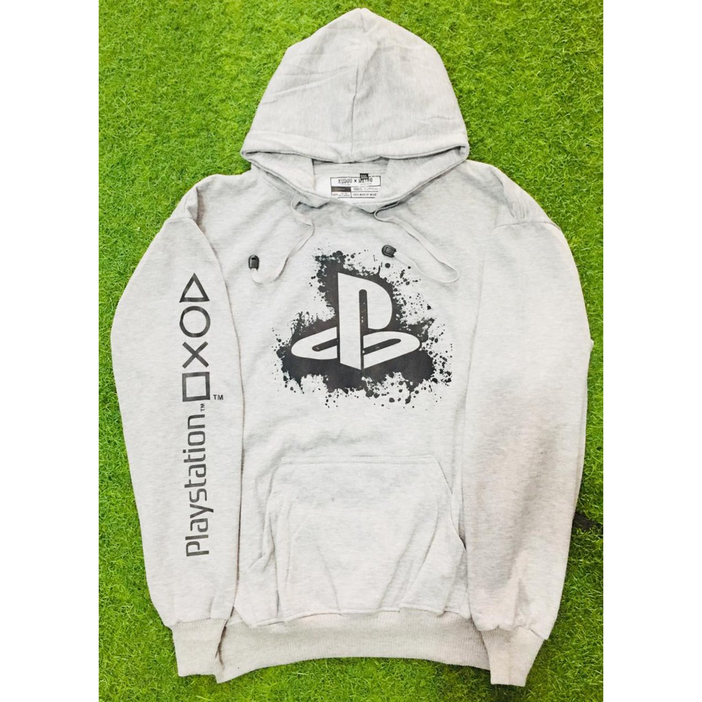 Hoodie Gamer Playstation Splash WHITE Cotton Fleece Premium Quality