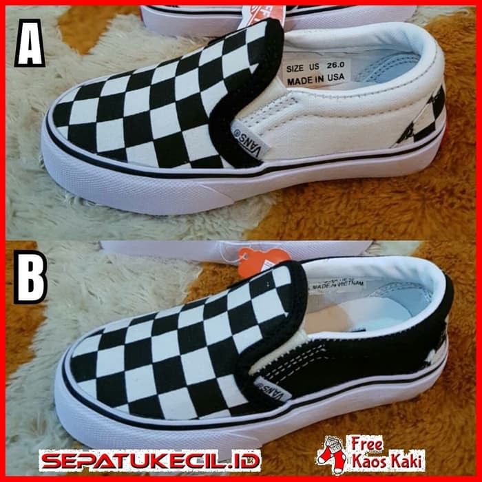 BEST SELLER Sepatu Slop Anak Vans Slip On Kids Size 25 35 Grade Ori Vietnam - 26 TERLARIS