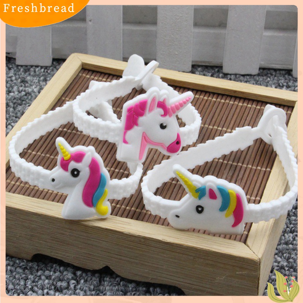 [TERLARIS]5Pcs Cartoon Unicorn PVC Bracelets Kids Gifts Cute Adjustable Wristbands