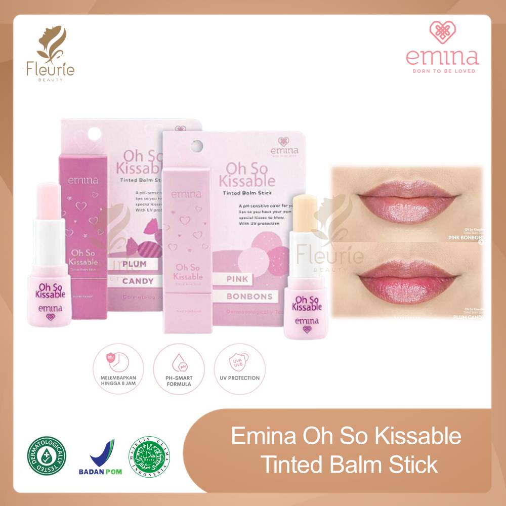 Jual Emina Oh So Kissable Tinted Balm Stick Lip Balm Halal Original