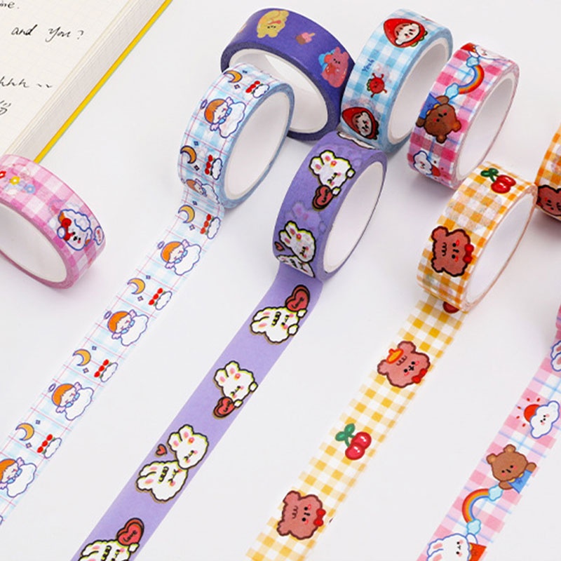 1 Pc Hewan Lucu Washi Tape Decor Masking Tape Jurnal Scrapbook Dekorasi DIY