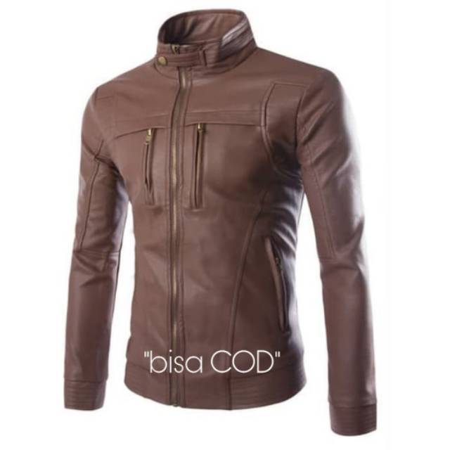JAKET PRIA SEMI KULIT JAKET KULIT SINTETIS JEKET KULIT