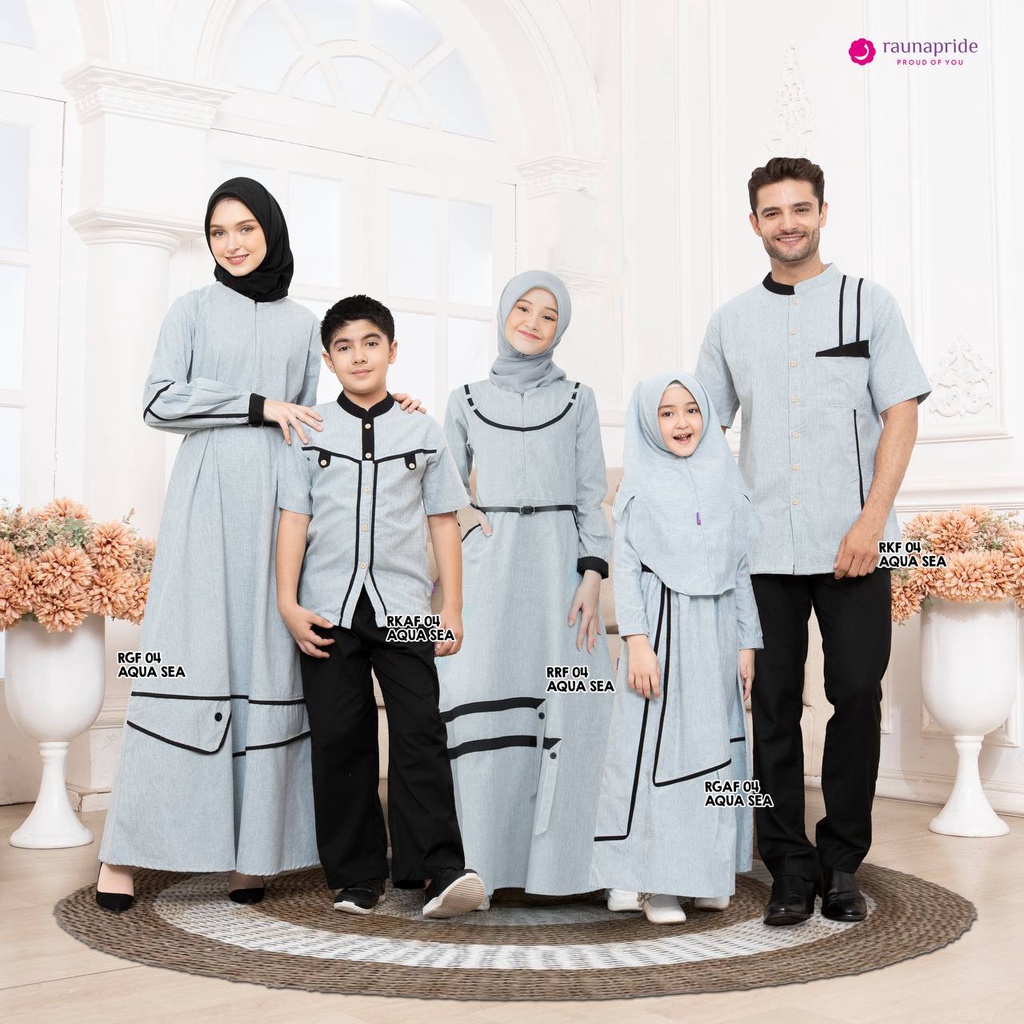 Sarimbit Couple RAUNA SR 04 Aqua Sea / RKF 04 - RGF 04 - RRF 04 - RGAF 04 - RKAF 04 Aqua Sea / Fashion Muslim