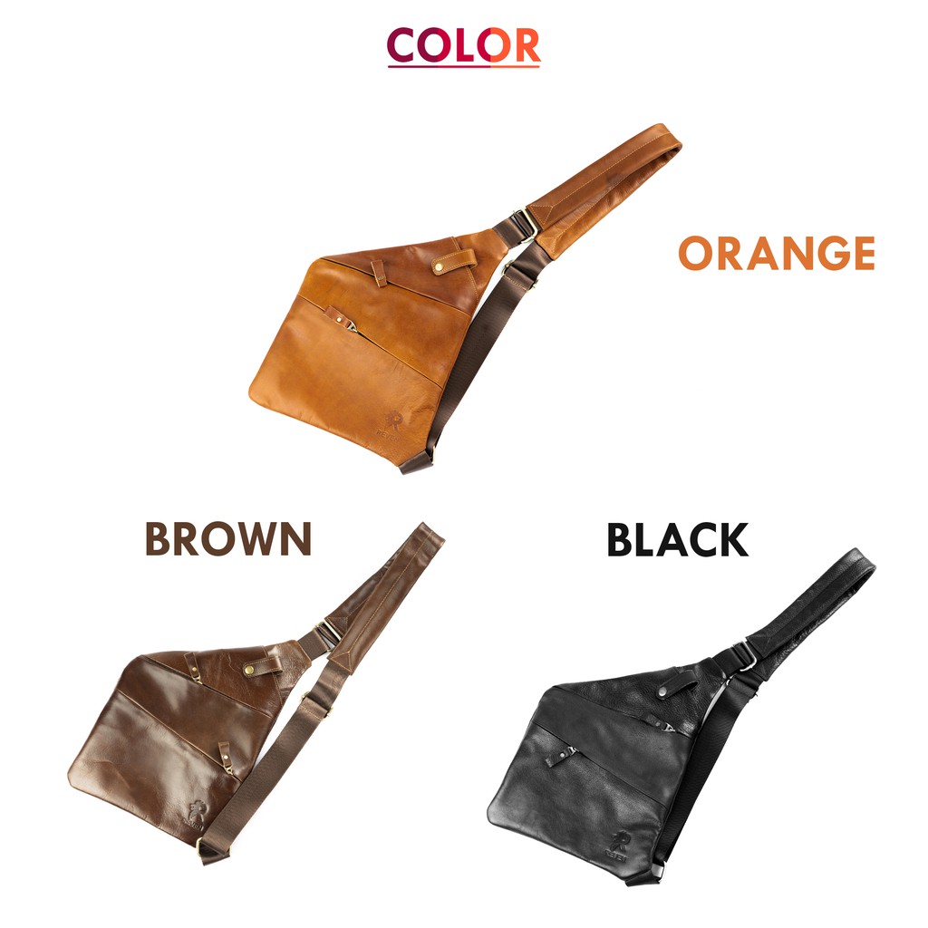 Tas Selempang Slempang Sling Bag Pria Cowok Branded Murah kualitas Export Premium  Kulit Asli Ori Te