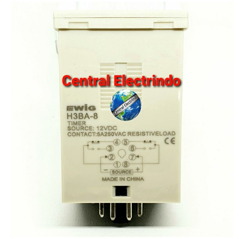 Timer H3BA-A8 12VDC EWIG + Socket 8Pin EWIG.