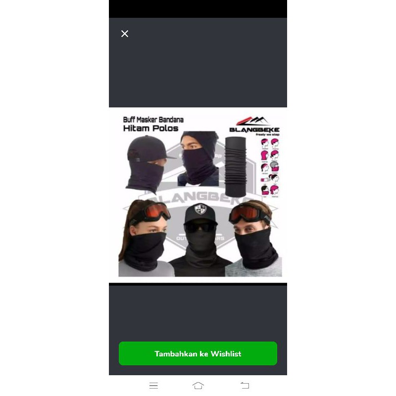 BAFF MASKER BAF HITAM POLOS BANDANA BUFF TEBAL TANPA SAMBUNGAN BANDANA HITAM TEBAL