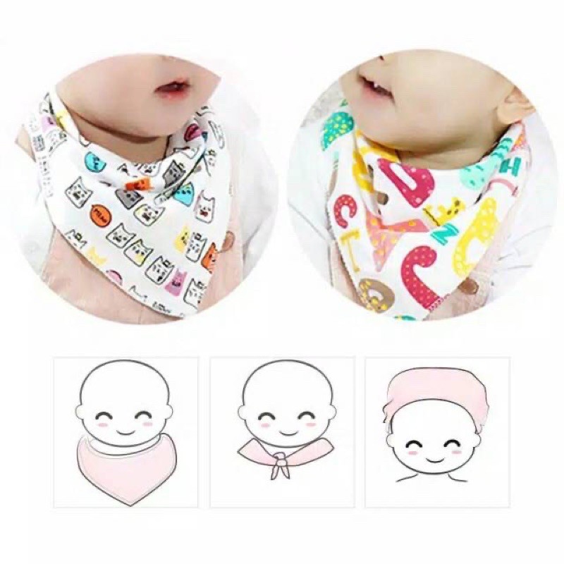 Handuk Liur Karakter Slabber Bayi Clemek Bayi Murah Clemek Makan Bayi Bib / Slaber Segitiga Bayi