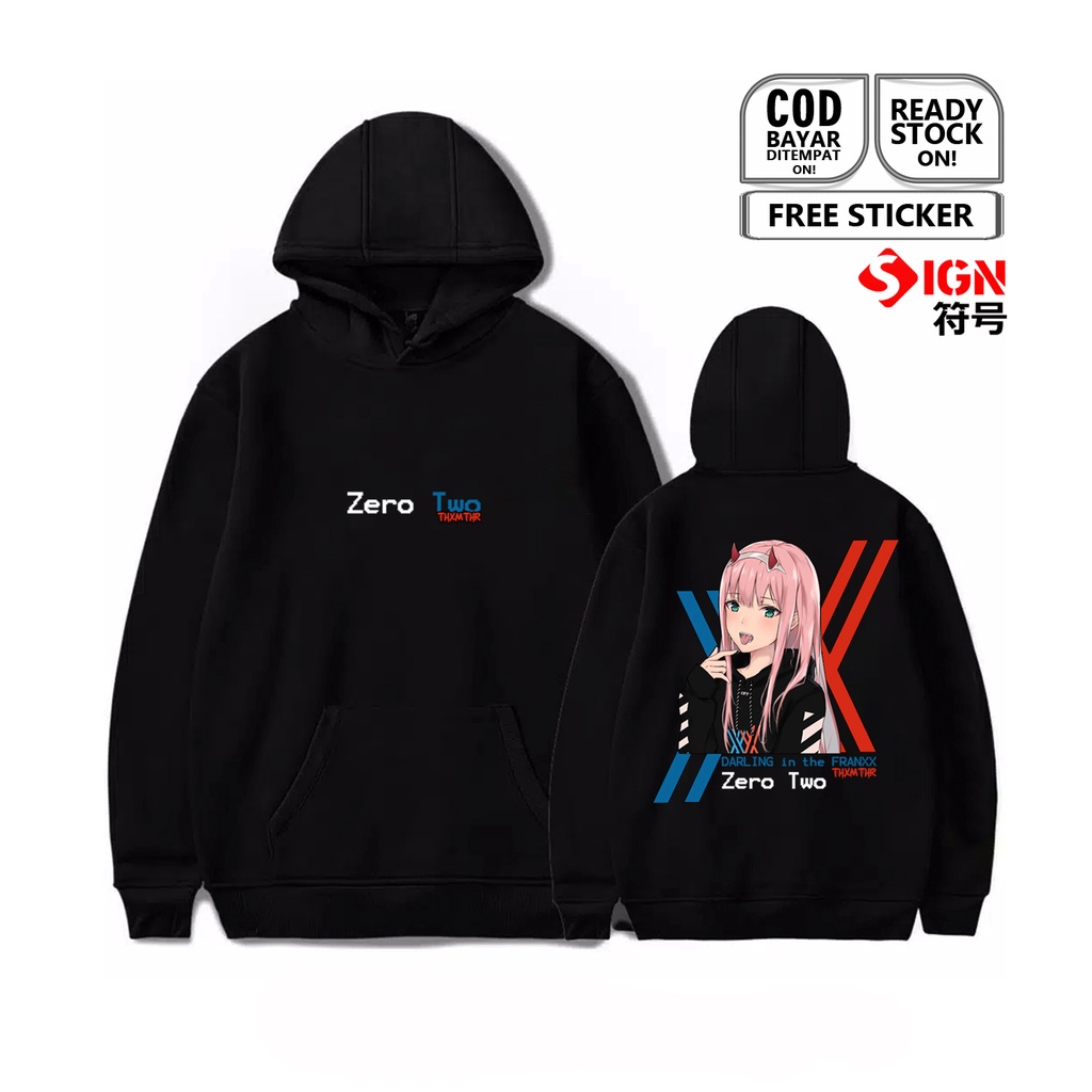 HOODIE ZERO TWO DARLING IN THE FRANXX WAIFU WIBU ANIME MANGA HIRO ICHIGO GORO MIKU ZOROME KOKORO FUTOSHI IKUNO MITSURU NANA DR.FRANXX OTAKU BAJU JEPANG JAPAN CULTURE COSPLAY - SIGN CLOTH