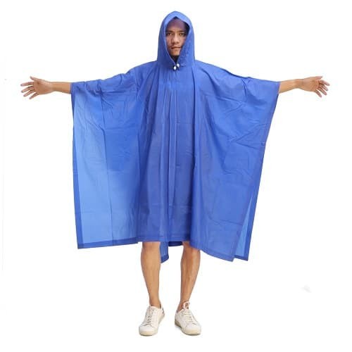 Jas Hujan Ponco Poncho Medium 210 biru Elephant Gajah size Dewasa