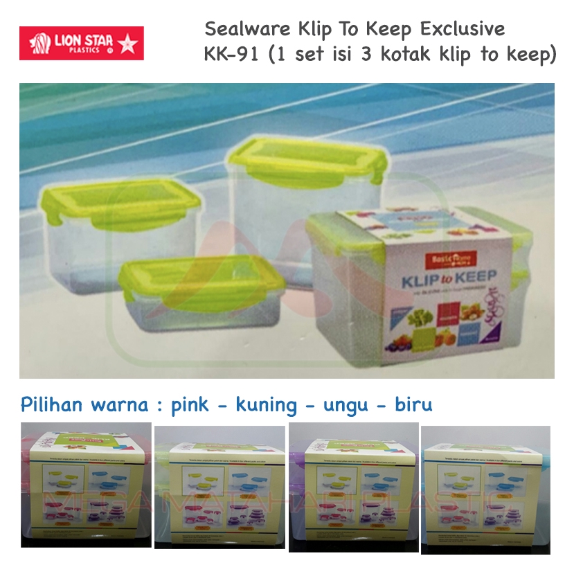 Sealware / Kotak klip to keep starter KK-91 Lion Star (1set isi 3)