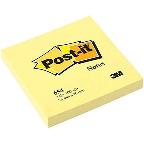 

Post it 654 Yellow 3M / Notes Notas 3M / 76 mm x 76 mm / Isi 100 Lembar / posit 3M 654 Kuning