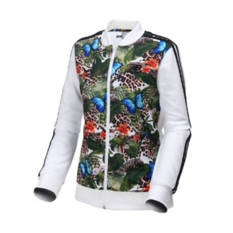 Jaket Wanita Motif Floral New Balance Original Tracktop Casual Sport