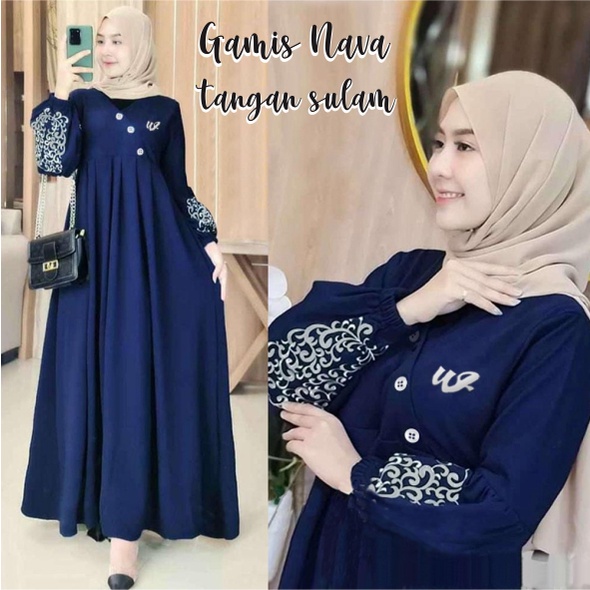 Azzahra Syari Free Hijab / gamis / dress muslim pakaian wanita long dress baju gamis wanita terbaru 