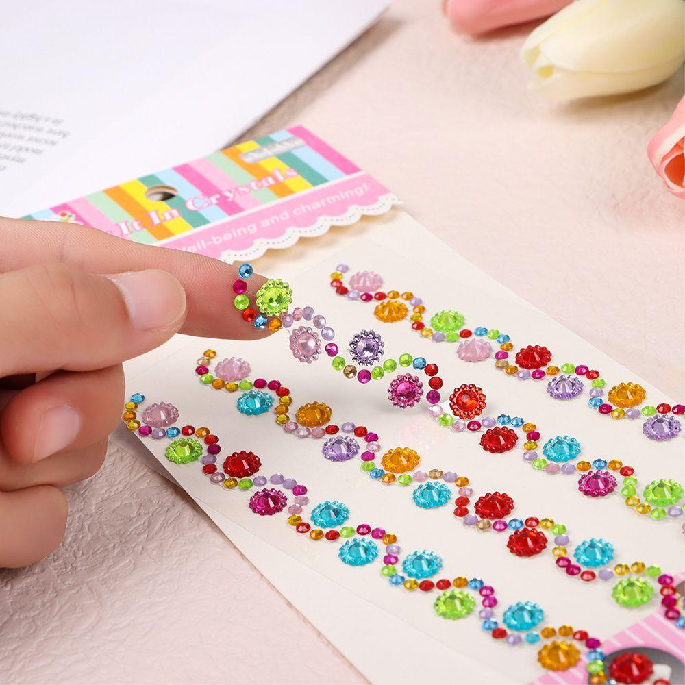 TOP Kristal Berlian Berlian Imitasi Anak-Anak Hadiah Mainan Anak Perhiasan Akrilik Perekat Diri Scrapbooking Stiker