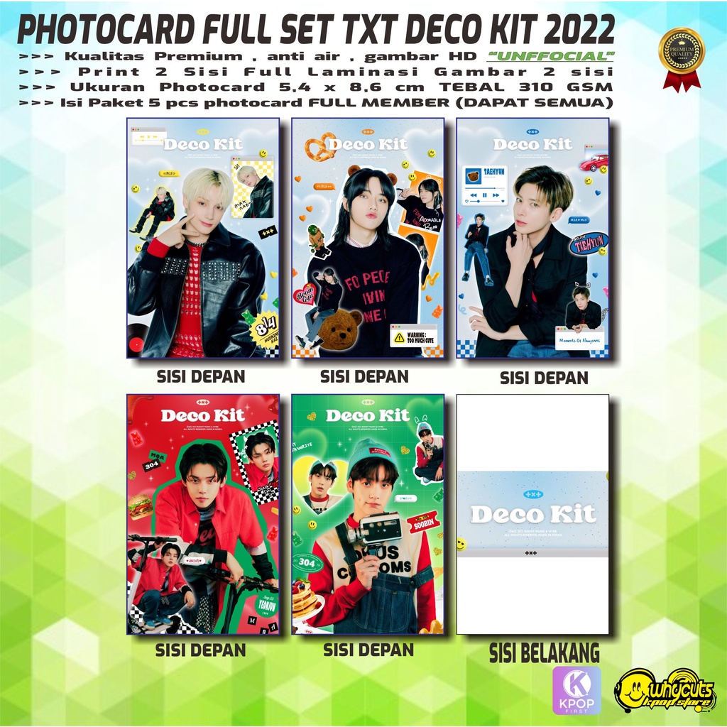 PHOTOCARD SET KPOP unofficial PREMIUM  / DECO KIT 2022 / LOTTE DUTY FREE 2022 / PRINT 2 SISI FULL LAMINASI GLOSSY ANTI AIR