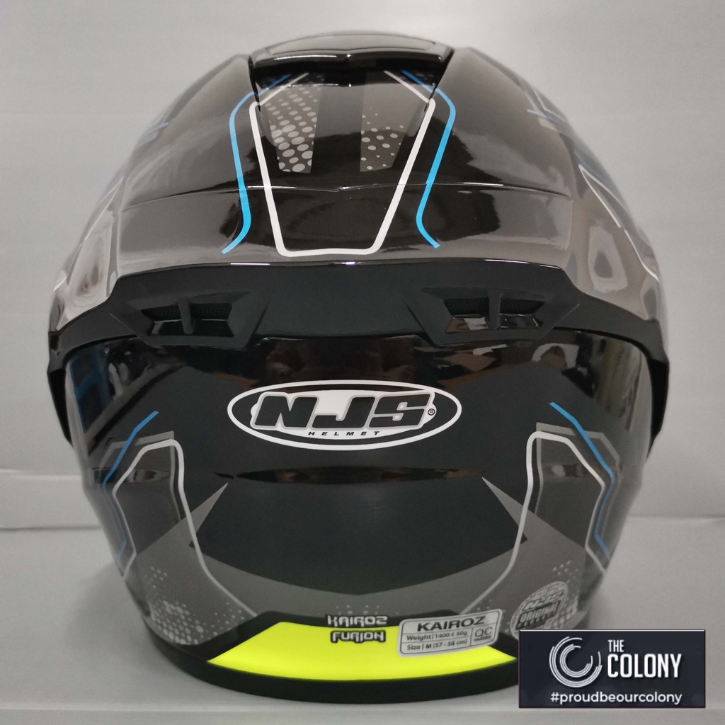 HELM HALF FACE NJS KAIROZ MOTIF DOUBLE VISOR FURION BLACK ORANGE-5
