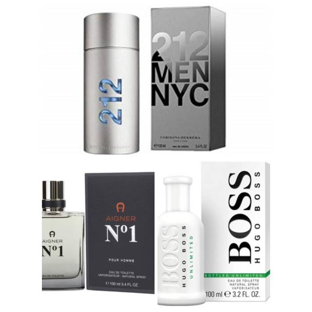 Paket 3 parfum: Hugo Boss bottle unlimited . Aigner no 1. 212 men