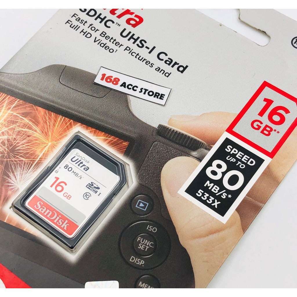 Jual SD CARD SANDISK ULTRA KELAS 10 16GB MEMORY CAMERA SANDISK SDHC 80MBPS  | Shopee Indonesia