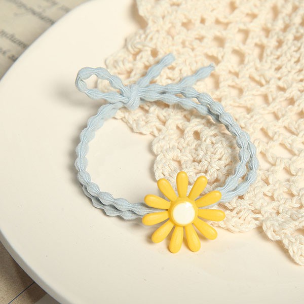 Ikat Rambut Motif Bunga Daisy Korean import / Kuncir Rambut Karakter Lucu Murah Import / TS-41-3