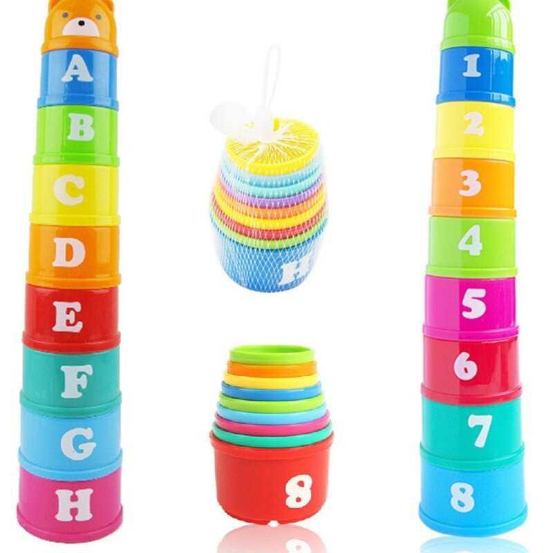 HARKO Mainan Edukasi Anak Tumpuk Cangkir Stack Cup Tower - 6M0O