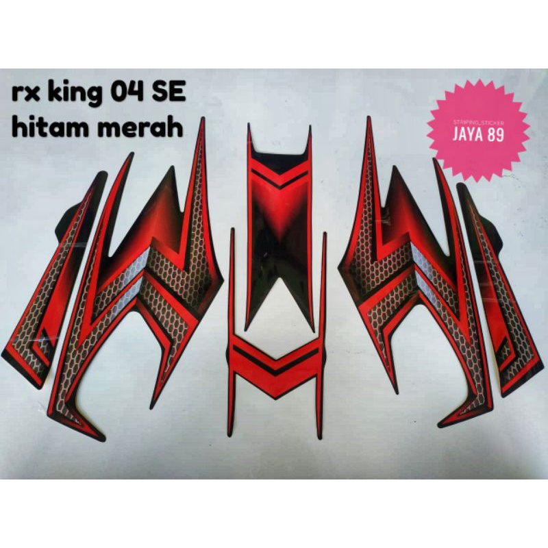 STRIPING RX KING 2004 SE WARNA HITAM MERAH