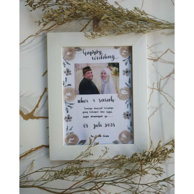 

lettering frame kado ulang tahun wedding graduation ukuran 5R